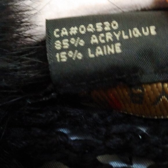 Ruby Cho Black Floral Knitted Faux Fur Sweater Sequin Open Front Romantic XL - Picture 16 of 16